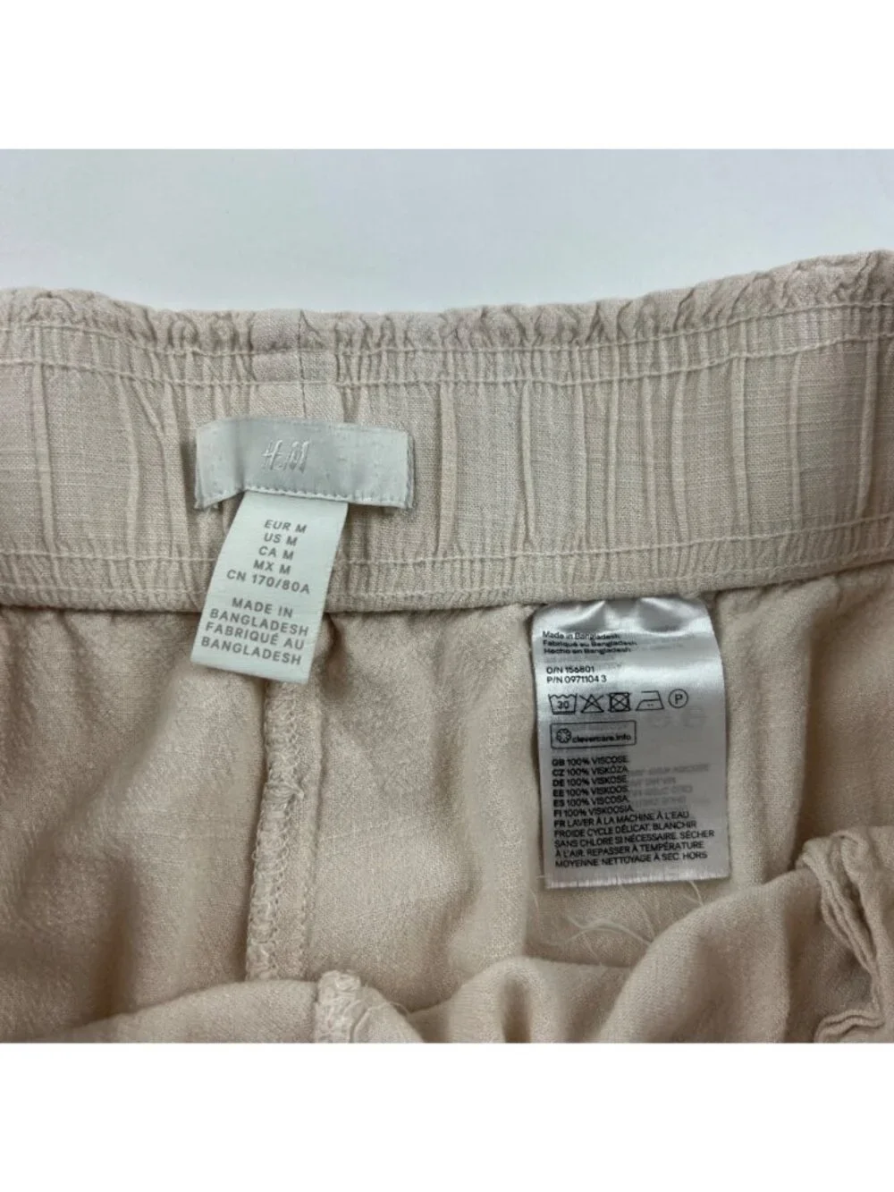 H&M Flax Linen Blend Ultra Soft Wide Leg Capri Pant M